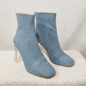 Forever 21 blue clear heal boots with zippers